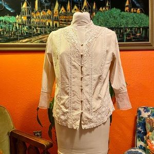 Bohemian crocheted lace tunic